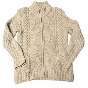 Blarney Country Heritage Wool Braided Knit Sweater Ireland S